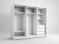 Kleiderschrank 240×60×220 cm Holzwerkstoff Weiß - offene Innenaufteilung für Schlafzimmer