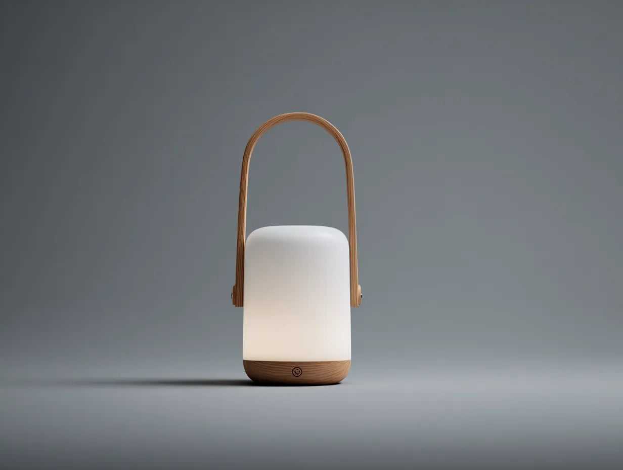 Handlaterne 20×20×45 cm Holz Kunststoff Weiß - minimalistische mobile Beleuchtung für im Freien